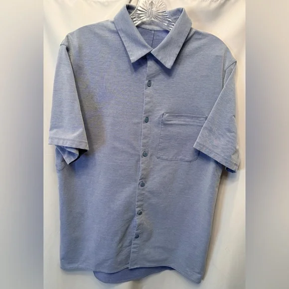 Lululemon Commission Men’s Size Medium/Large Shirt Harbor Blue Button Up - Picture 1 of 8